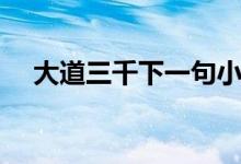 大道三千下一句小道（大道三千下一句）