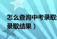 怎么查询中考录取结果2023（怎么查询中考录取结果）