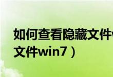 如何查看隐藏文件win7版本（如何查看隐藏文件win7）