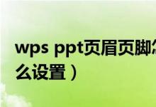 wps ppt页眉页脚怎么设置（ppt页眉页脚怎么设置）