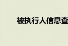 被执行人信息查询（被执行人信息）