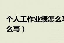 个人工作业绩怎么写500字（个人工作业绩怎么写）