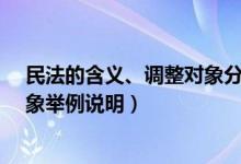 民法的含义、调整对象分别是什么?（民法的概念和调整对象举例说明）