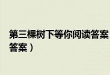 第三棵树下等你阅读答案（我在第三棵树下等你阅读理解及答案）