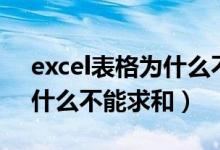 excel表格为什么不可以求和（excel表格为什么不能求和）