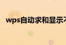 wps自动求和显示不出来（wps自动求和）