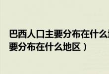 巴西人口主要分布在什么地区与什么国家相似（巴西人口主要分布在什么地区）