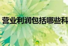 营业利润包括哪些科目（营业利润包括哪些）