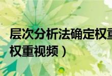 层次分析法确定权重的方法（层次分析法确定权重视频）