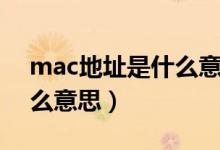 mac地址是什么意思怎么查（mac地址是什么意思）