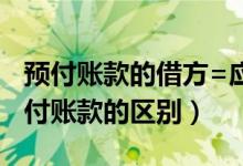 预付账款的借方=应付的哪方（预付账款和应付账款的区别）