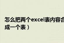 怎么把两个excel表内容合成一个表（怎么把两个excel表合成一个表）