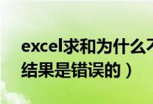 excel求和为什么不正确（excel求和为什么结果是错误的）