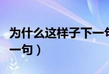 为什么这样子下一句是什么（为什么这样子下一句）