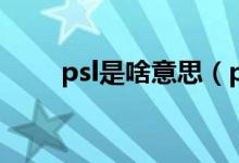 psl是啥意思（psl资金是什么意思）