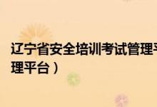 辽宁省安全培训考试管理平台官网（l辽宁省安全培训考试管理平台）