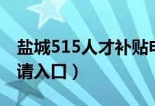 盐城515人才补贴申请流程（盐城515人才申请入口）