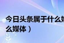 今日头条属于什么媒体媒介（今日头条属于什么媒体）