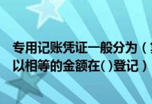 专用记账凭证一般分为（复式记账法是对每一笔经济业务都以相等的金额在( )登记）