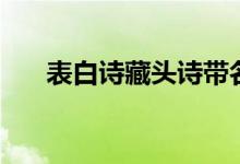 表白诗藏头诗带名字（表白诗藏头诗）