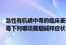 急性有机磷中毒的临床表现不包括下列哪项（急性有机磷中毒下列哪项属烟碱样症状）