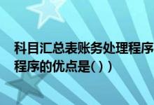 科目汇总表账务处理程序的缺点是()（科目汇总表账务处理程序的优点是( )）