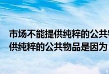 市场不能提供纯粹的公共物品是因为公共物品（市场不能提供纯粹的公共物品是因为）