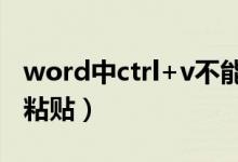 word中ctrl+v不能粘贴（word中ctrl v不能粘贴）