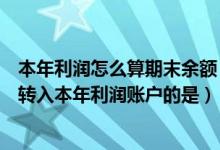 本年利润怎么算期末余额（在下列账户中其期末余额可直接转入本年利润账户的是）