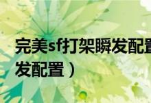 完美sf打架瞬发配置怎么设置（完美sf打架瞬发配置）