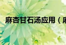 麻杏甘石汤应用（麻杏甘石汤的功用是( )）