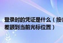 登录时的凭证是什么（按( )键时 可取当前凭证借贷方金额的差额到当前光标位置）