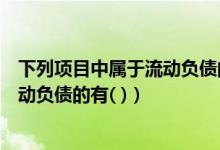 下列项目中属于流动负债的有短期借款（下列项目中属于流动负债的有( )）