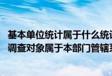 基本单位统计属于什么统计调查项目（部门统计调查项目中 调查对象属于本部门管辖系统的 需报国家统计）