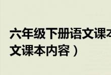 六年级下册语文课本内容概括（六年级下册语文课本内容）