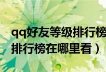 qq好友等级排行榜在哪里看的（qq好友等级排行榜在哪里看）