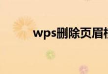 wps删除页眉横线（wps删除页）