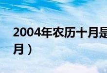 2004年农历十月是什么月（农历十月是什么月）