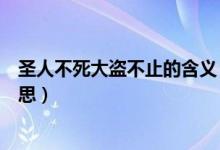 圣人不死大盗不止的含义（圣人不死大盗不止到底是什么意思）