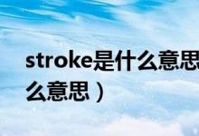 stroke是什么意思中文翻译成（stroke是什么意思）