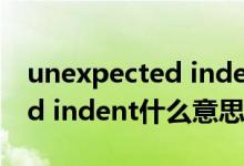 unexpected indent怎么解决（unexpected indent什么意思）