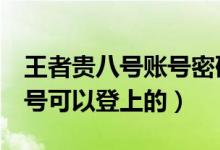 王者贵八号账号密码真实（王者荣耀贵8号真号可以登上的）