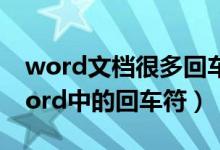 word文档很多回车键怎么取消（如何去掉word中的回车符）