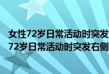 女性72岁日常活动时突发右侧肢体无力伴有言语不清（女性72岁日常活动时突发右侧肢体无力）