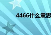 4466什么意思网络语言（4466）