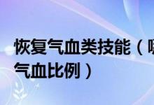 恢复气血类技能（哪个技能回复的气血是受到气血比例）