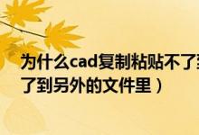 为什么cad复制粘贴不了到新的文件里（为什么cad复制不了到另外的文件里）