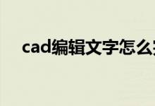 cad编辑文字怎么完成（CAD编辑文字）