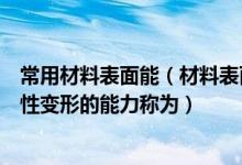 常用材料表面能（材料表面耐较硬物体刻划或压入而产生塑性变形的能力称为）