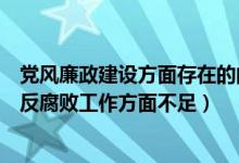 党风廉政建设方面存在的问题和不足（推进党风廉政建设和反腐败工作方面不足）